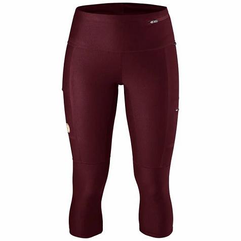 Fjallraven Women Abisko Trekking Tights Red PH178097 Philippines